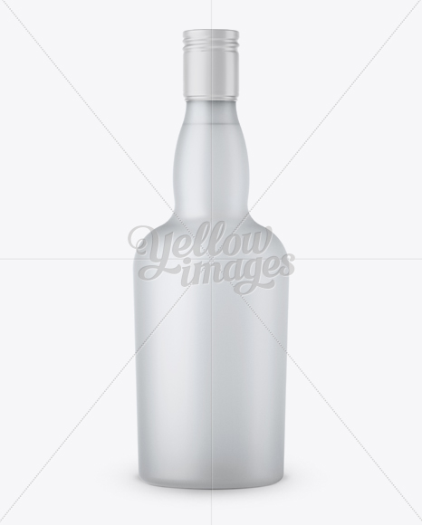 Frosted Glass Vodka Bottle Mockup - Front View Frosted Glass Vodka Bottle Mockup - Front View