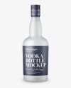 Frosted Glass Vodka Bottle Mockup - Front View Frosted Glass Vodka Bottle Mockup - Front View