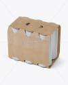 Kraft Paper 6 Pack Cans Carrier Mockup - Halfside View (High-Angle Shot)