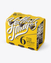 White Paper 6 Pack Cans Carrier Mockup - Halfside View (High-Angle Shot