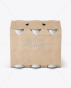 Kraft Paper 6 Pack Cans Carrier Mockup - Front View (High-Angle Shot)