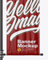 Two Glossy Banners on Pillar Mockup - Front View