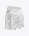 Glossy Coffee Bag With Tin-Tie Mockup - Half Side View