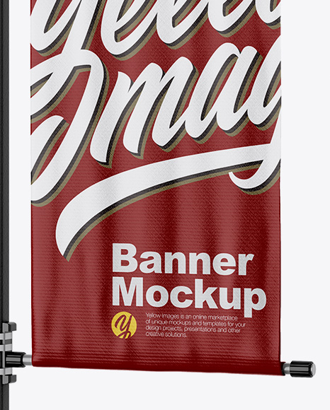 Two Glossy Banners on Pillar Mockup - Half Side View - Free Download