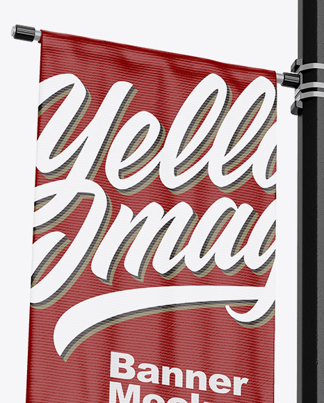 Two Glossy Banners Mockup - Half SIde View