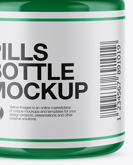 Glossy Pills Bottle Mockup