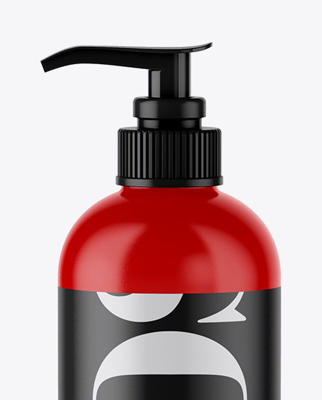 Glossy Cosmetic Bottle w/ Pump Mockup Glossy Cosmetic Bottle w/ Pump Mockup
