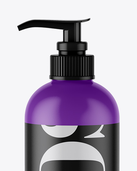 Matte Cosmetic Bottle w/ Pump Mockup