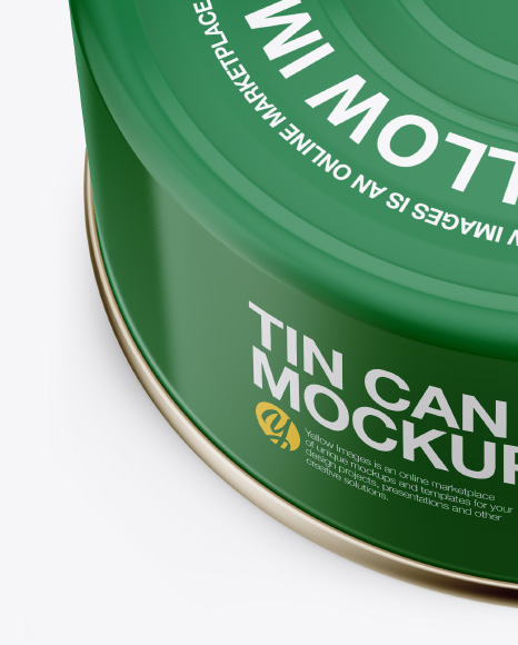 Tin Can Mockup - Front View (High-Angle Shot)