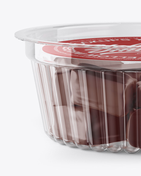 Transparent Container with Sweets Mockup - Front View