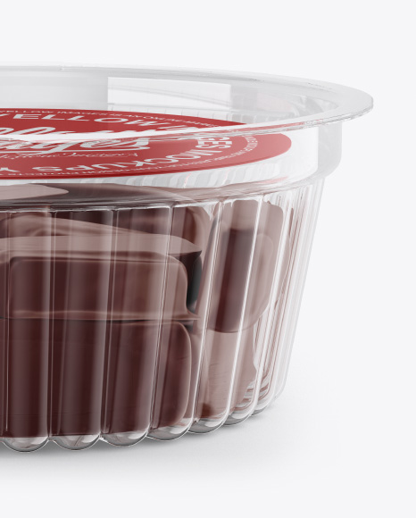 Transparent Container with Sweets Mockup - Front View