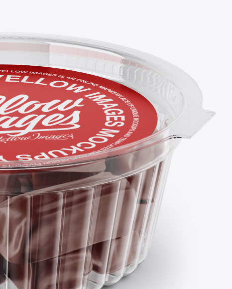 Transparent Container with Sweets Mockup - Front View (High-Angle Shot)