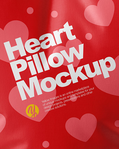 Heart Pillow Mockup - Top View