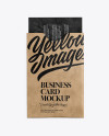 Kraft Business Card in Cover Mockup - Top View