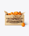 Wooden Crate With Oranges Mockup