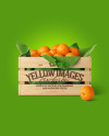 Wooden Crate With Oranges Mockup