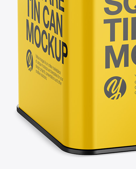 Glossy Tin Can Mockup - Half Side View