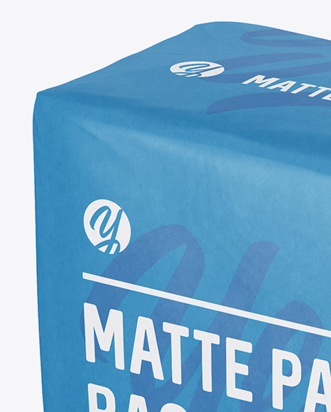 Matte Paper Bag Mockup - Halfside View (High-Angle Shot)