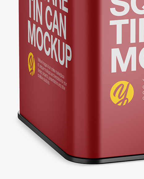 Metallic Tin Can Mockup - Half Side View