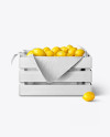 Wooden Crate With Lemons Mockup