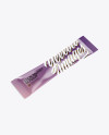 Glossy Stick Sachet Mockup - Half side View (High-Angle Shot)