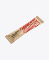 Kraft Stick Sachet Mockup - Half Side View (High-Angle Shot)