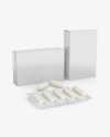 Two Glossy Boxes With Suppositories Mockup - Half Side view