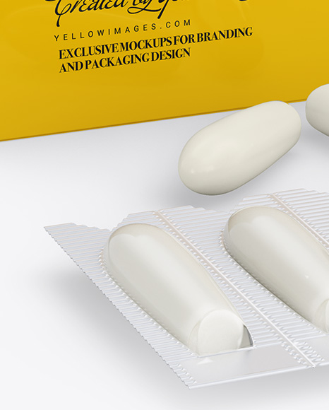 Two Glossy Boxes With Suppositories Mockup - Half Side view - Free