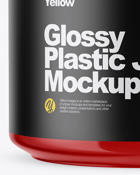 Glossy Plastic Jar Mockup