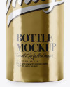 Bottle in Metallic Paper Wrap Mockup