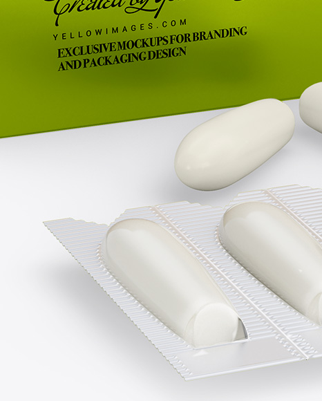 Two Metallic Boxes With Suppositories Mockup - Half Side view