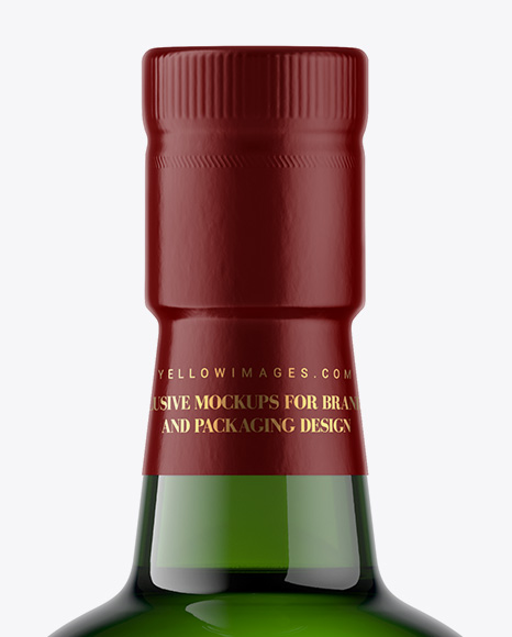 Green Glass Bottle Mockup