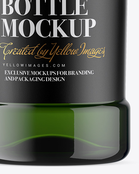 Green Glass Bottle Mockup