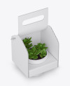 Box with Plant Mockup - Half Side View