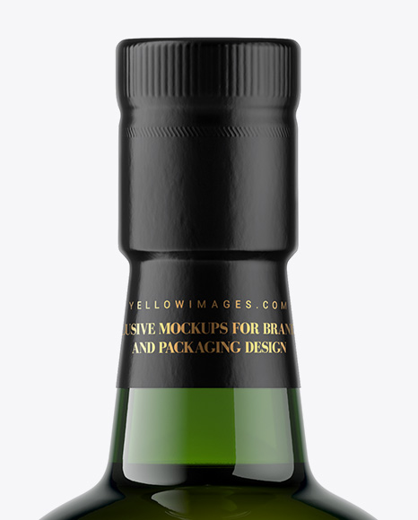 Green Glass Whiskey Bottle Mockup