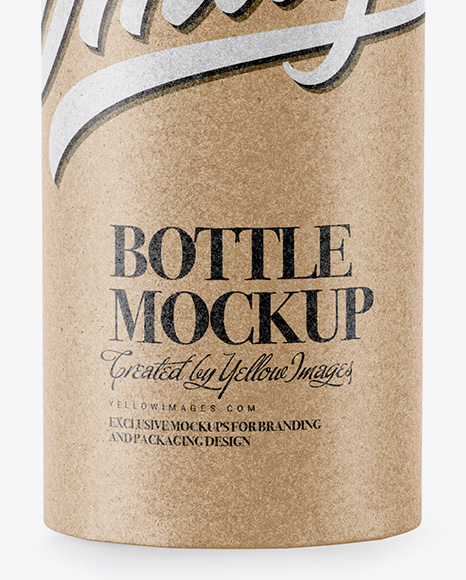 Bottle in Kraft Paper Wrap Mockup