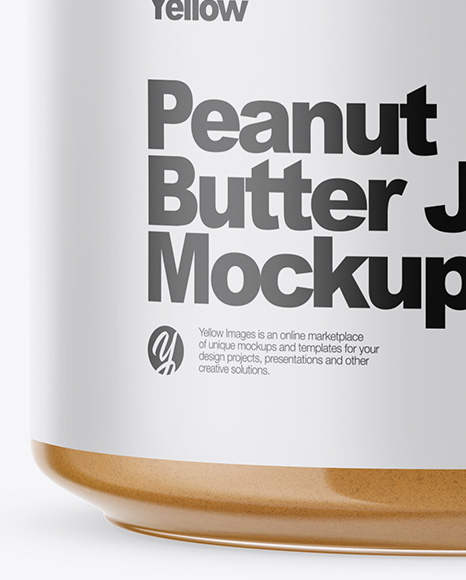 Clear Glass Peanut Butter Jar Mockup