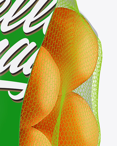 Bag with Oranges Mockup - Half Side View