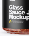 Clear Glass Jar w/ Sauce Mockup