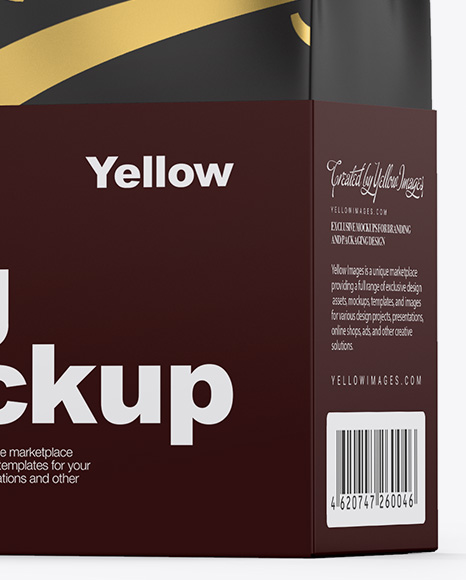 Matte Coffee Bag With Tin-Tie Mockup - Half Side View