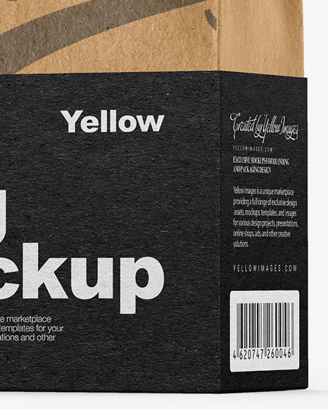 Kraft Coffee Bag With Tin-Tie Mockup - Half Side View