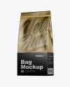 Metallic Coffee Bag With Tin-Tie Mockup - Half Side View