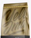 Metallic Coffee Bag With Tin-Tie Mockup - Half Side View