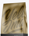 Metallic Coffee Bag With Tin-Tie Mockup - Half Side View