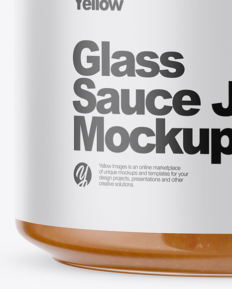 Clear Glass Jar w/ Sauce Mockup