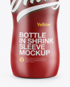 Matte Plastic Bottle in Shrink Sleeve Mockup - Front View