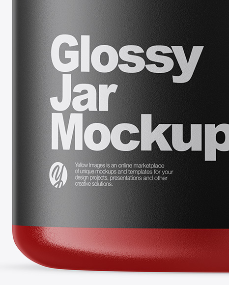 Glossy Jar Mockup - Front View