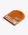 Beanie Hat Mockup - Half Side View (High-Angle Shot)