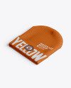 Beanie Hat Mockup - Half Side View (High-Angle Shot)