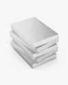 5 Matte Metallic A4 Size Paper Sheet Packs Mockup - Half Side View